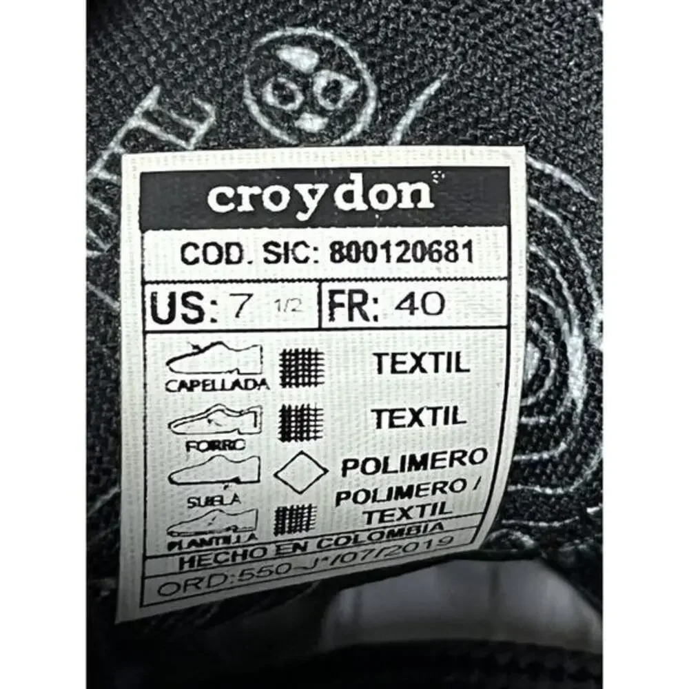 Croydon shoes Mens size 7.5 black Blue lace up casual skater 800120681‎ Casual